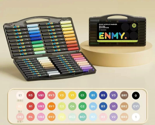 Direct Liquid Acrylic Markers Enmy Soft Head (24/36/48/60/80 colors)