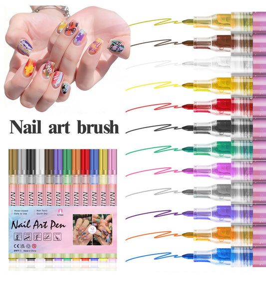 Nail Art Markers, 0.7mm Fine Tip Art Graffiti Drawing Pens