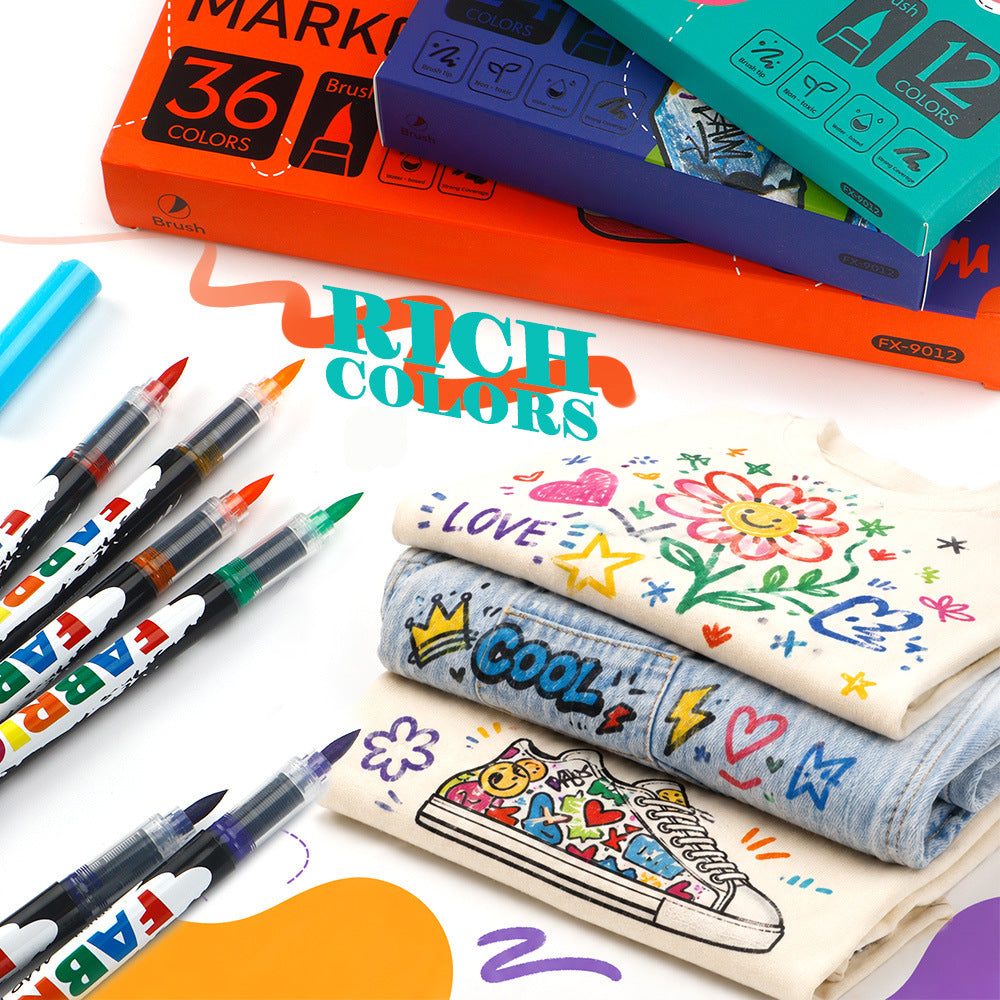 Fabric Brush Markers, Direct Liquid Acrylic Marker Set, Soft Tip