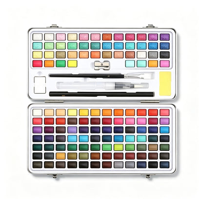 Solid Watercolor Paint Beginner Set in Exquisite Iron Case
