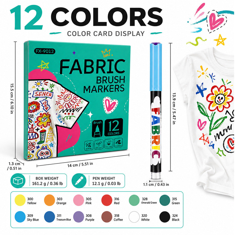 Fabric Brush Markers, Direct Liquid Acrylic Marker Set, Soft Tip