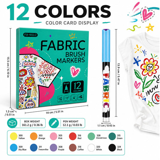 Fabric Brush Markers, Direct Liquid Acrylic Marker Set, Soft Tip