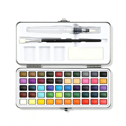 Solid Watercolor Paint Beginner Set in Exquisite Iron Case