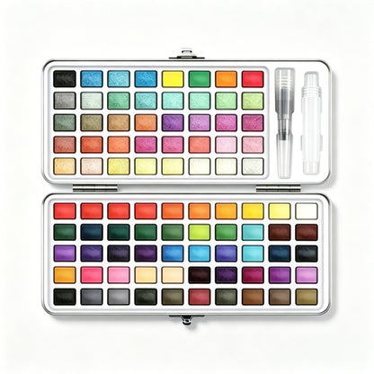 Solid Watercolor Paint Beginner Set in Exquisite Iron Case