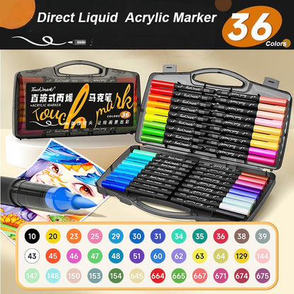 Direct Liquid Acrylic Markers 12/24/36 Colors Soft Head Touch Mark