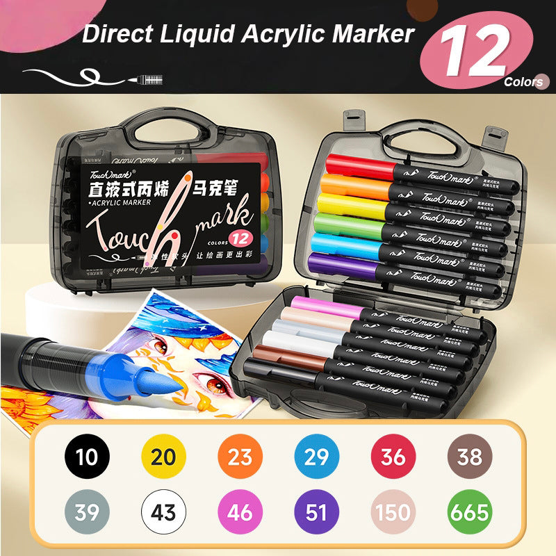 Direct Liquid Acrylic Markers 12/24/36 Colors Soft Head Touch Mark