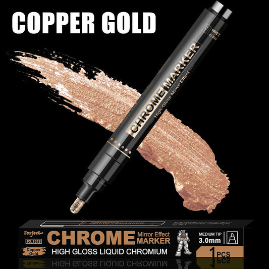 Chrome Mirror Effect Marker, 2.8mm Nib High Gloss Liquid Chromium for Model Figure Coloring & DIY Graffiti