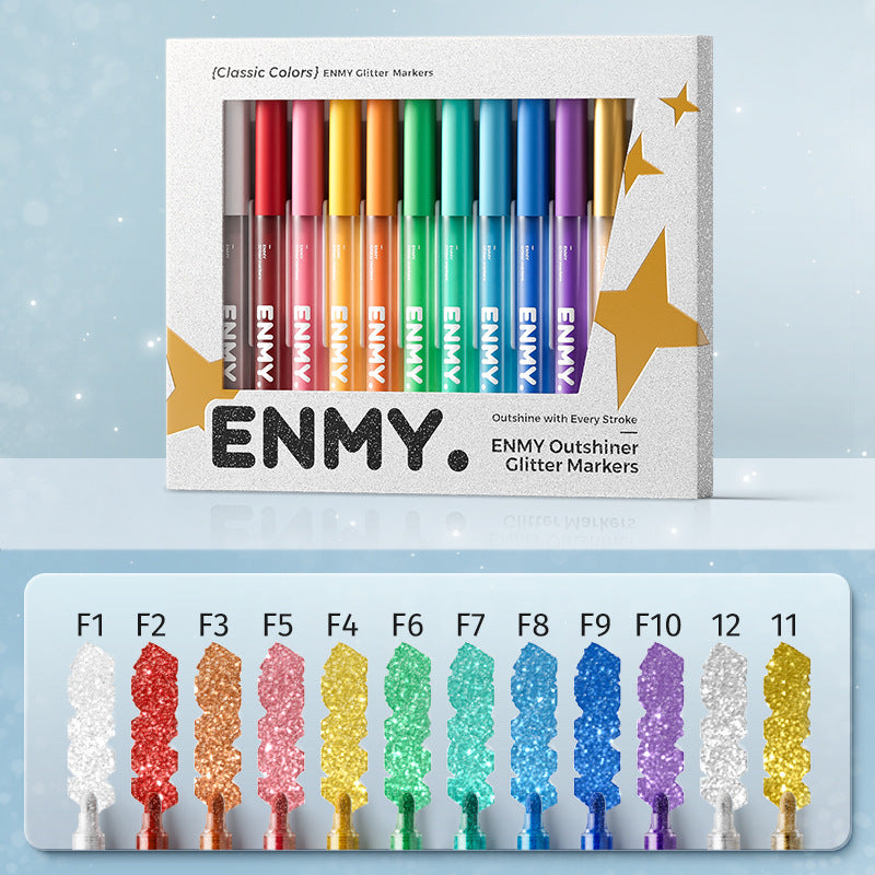 Outshine Glitter Markers – Vibrant Shimmer for Creative Planners & Journals