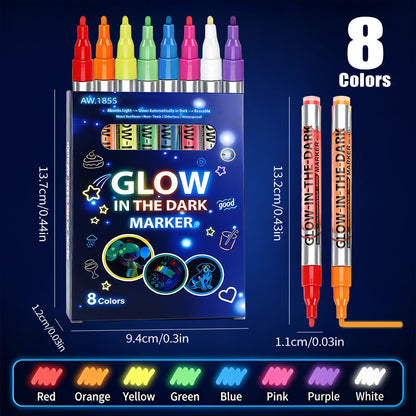 Glow in the Dark Markers, Luminous Graffiti Drawing Markers for DIY projects, Parties & Creative Art