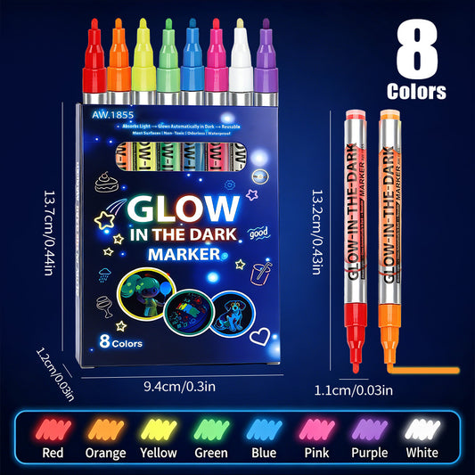 Glow in the Dark Markers, Luminous Graffiti Drawing Markers for DIY projects, Parties & Creative Art