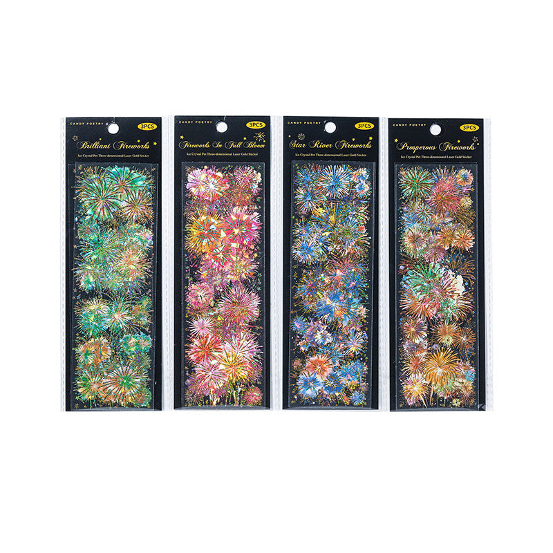 Holographic Stickers -Fireworks Series 10 Sets (3pcs/set)