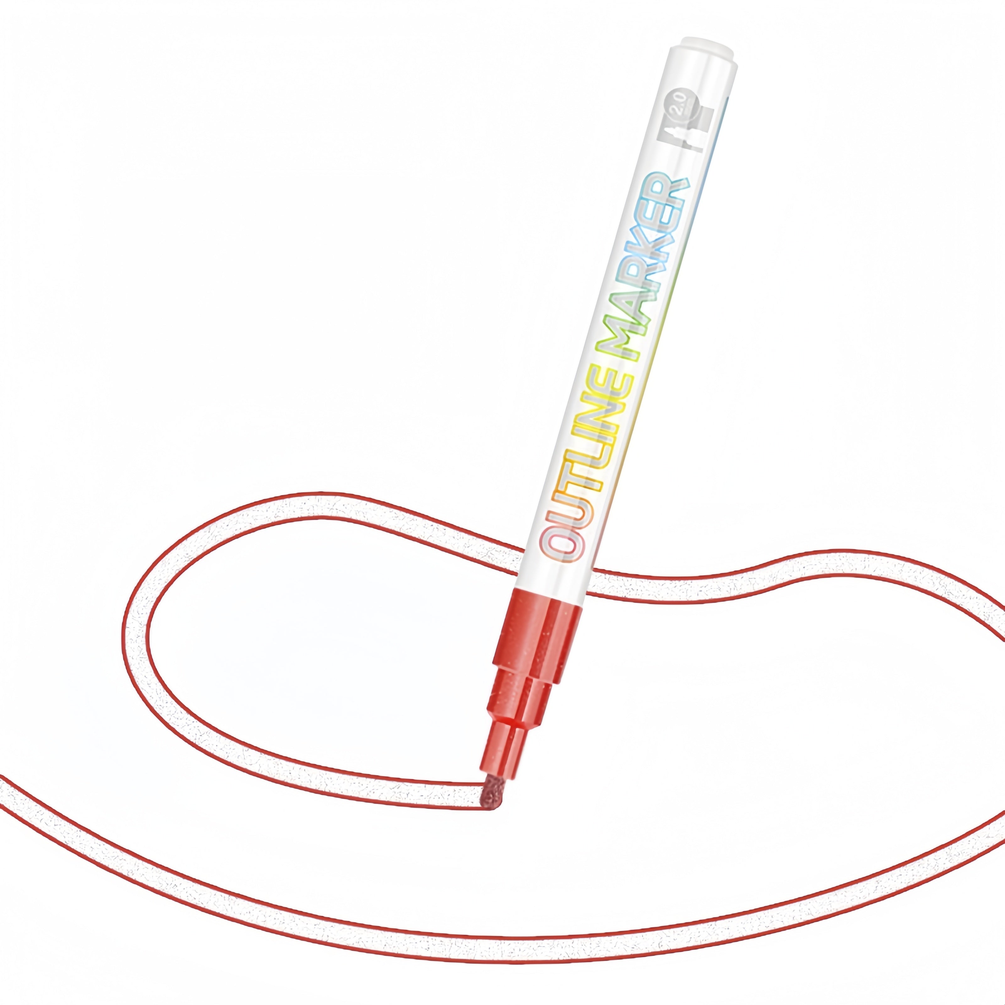 12 Colors Double Line Self-Outline Metallic Markers Pens (Silver Line)