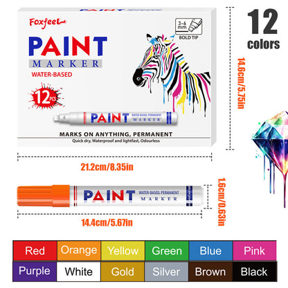 Paint Marker Pen, Touch Up Repair Pens for Car Tire, Furniture, Stone & Multi-Surface Marking