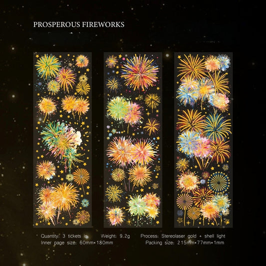 Holographic Stickers -Fireworks Series 10 Sets (3pcs/set)