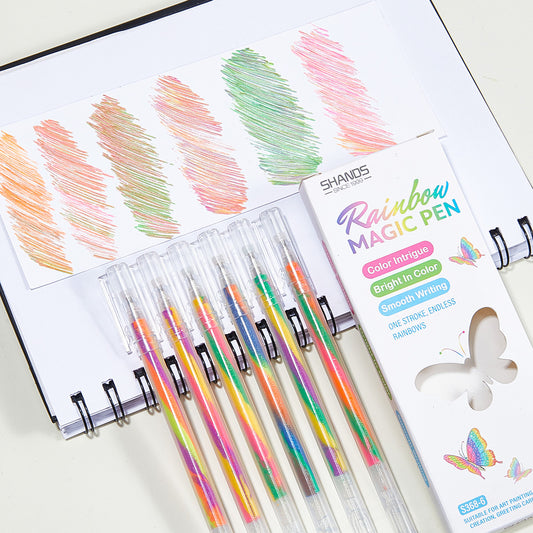 Gradient Gel Pen, Rainbow Magic Swirl Glitter Pens for Journaling & DIY Crafts