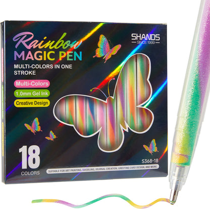 Gradient Gel Pen, Rainbow Magic Swirl Glitter Pens for Journaling & DIY Crafts