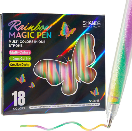 Gradient Gel Pen, Rainbow Magic Swirl Glitter Pens for Journaling & DIY Crafts