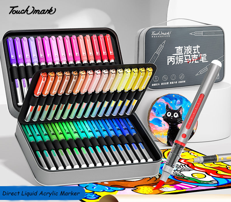 Acrylic Markers Direct Liquid Touch Mark Soft Head (36/48/60/80 colors) With Oxford Fabric Bag