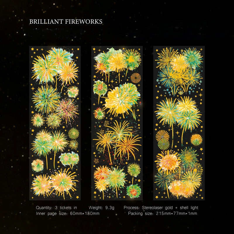 Holographic Stickers -Fireworks Series 10 Sets (3pcs/set)