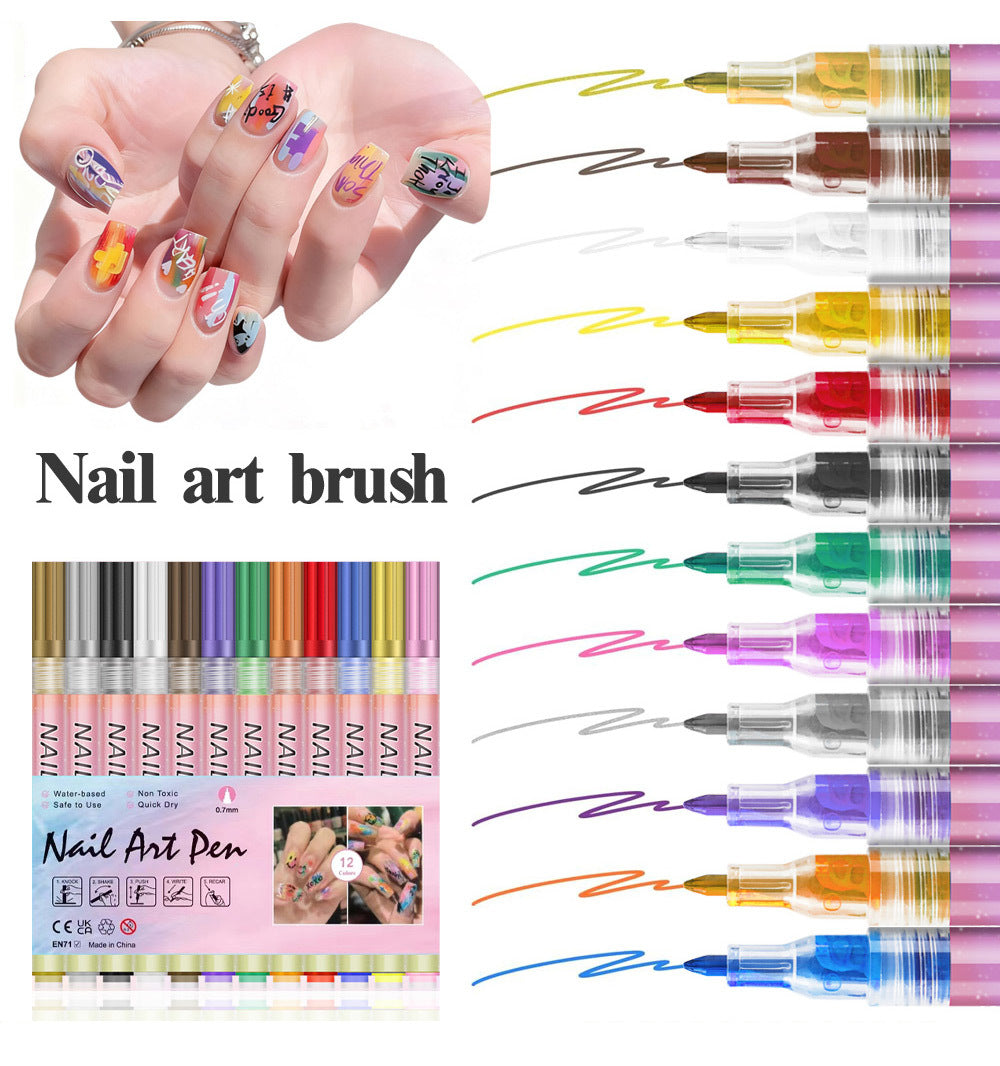 Nail Art Markers, 0.7mm Fine Tip Art Graffiti Drawing Pens