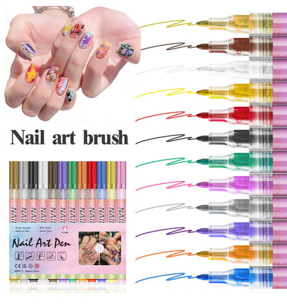 Nail Art Markers, 0.7mm Fine Tip Art Graffiti Drawing Pens