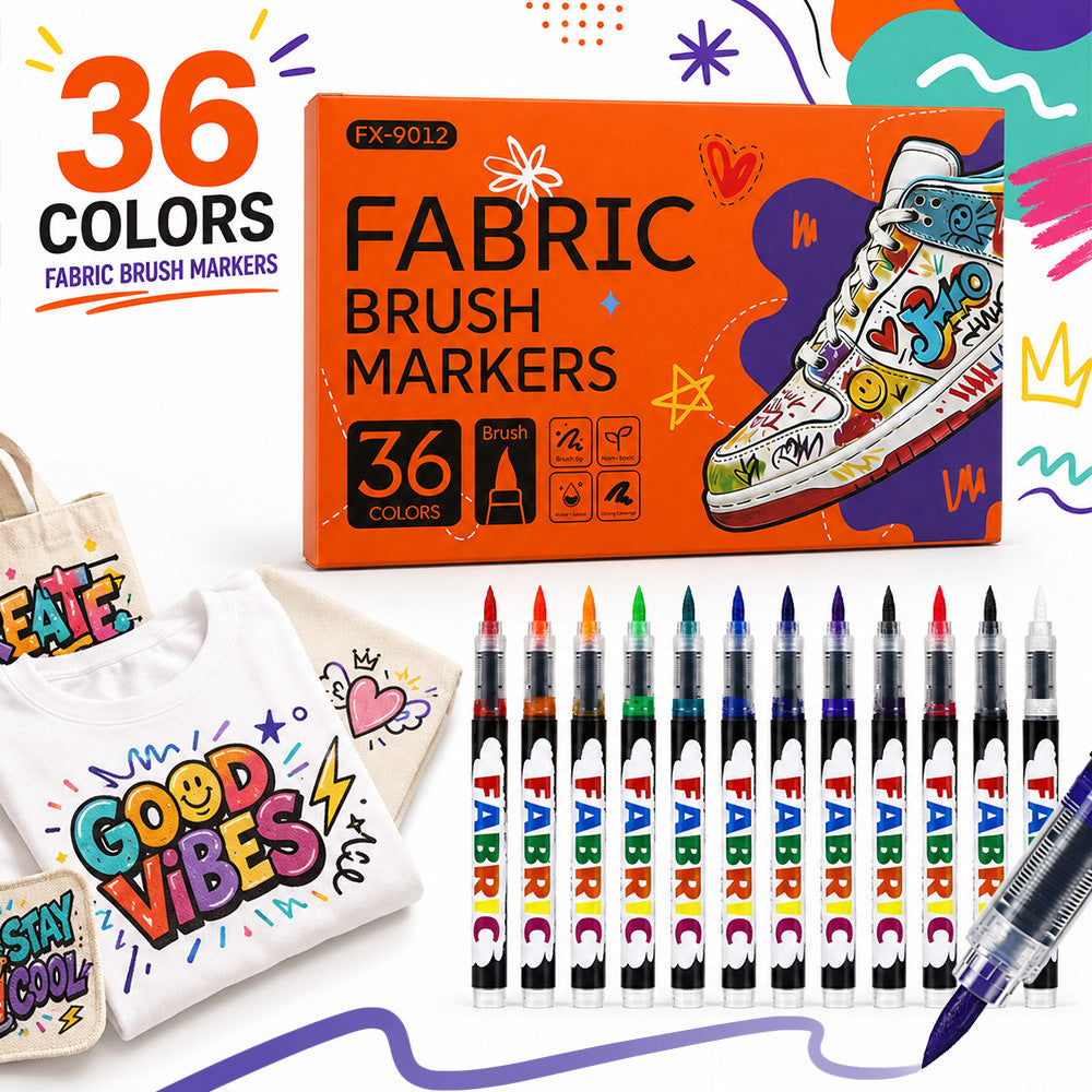 Fabric Brush Markers, Direct Liquid Acrylic Marker Set, Soft Tip