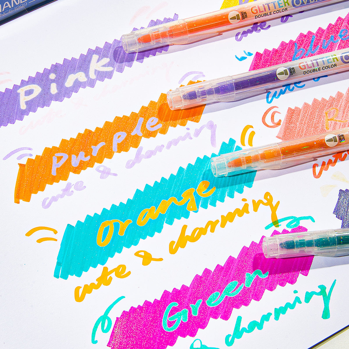 Glitter Overlay Highlighters Pens,Dual Tip Markers for Journal & Painting